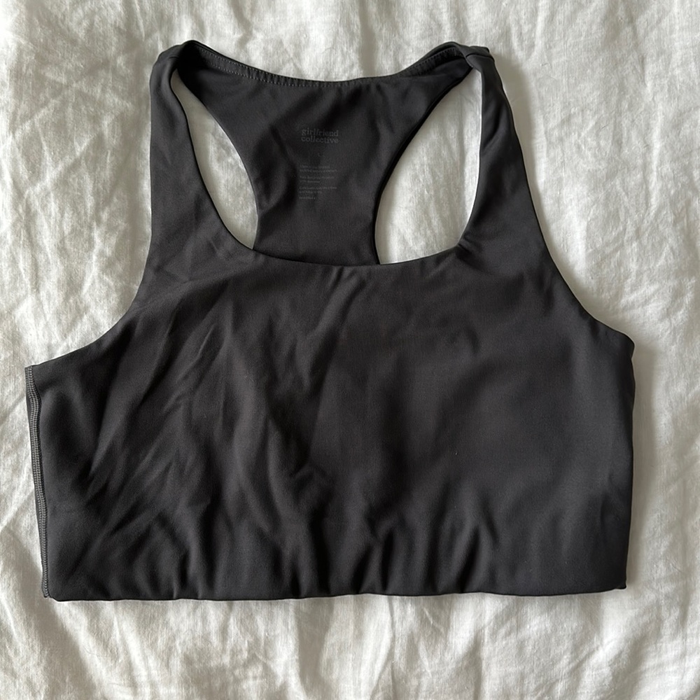 Girlfriend Collective Paloma grey Racerback Bra Size large Like New